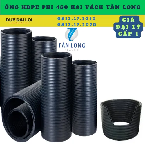 ỐNG HDPE PHI 450 HAI VÁCH TÂN LONG