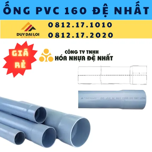 ỐNG NHỰA PVC 160 ĐỆ NHẤT
