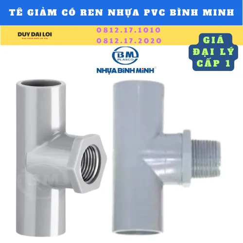 TÊ GIẢM CÓ REN NHỰA PVC BÌNH MINH