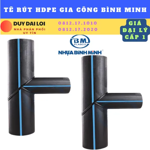TÊ RÚT HDPE GIA CÔNG BÌNH MINH HÀN ĐỐI ĐẦU