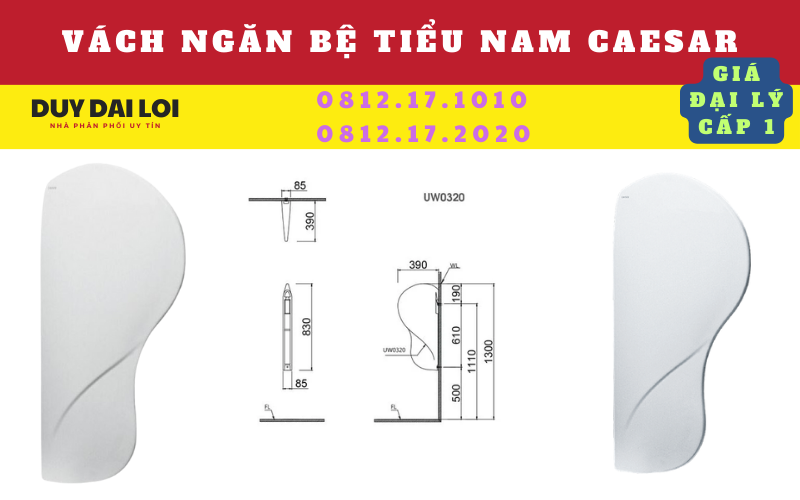 Vách ngăn bệ tiểu nam caesar Vách ngăn bệ tiểu nam caesar
