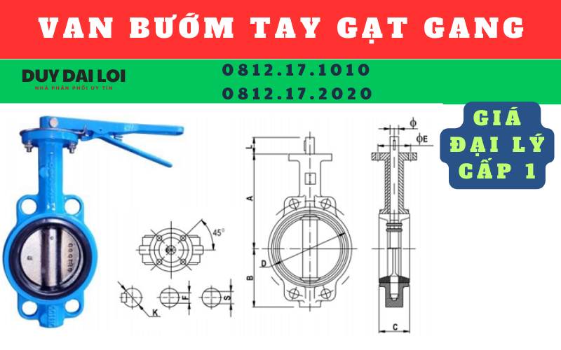 van bướm tay gạt van bướm tay gạt