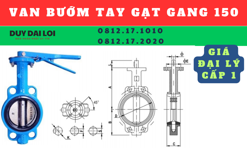 van bướm tay gạt dn 150 van bướm tay gạt dn 150