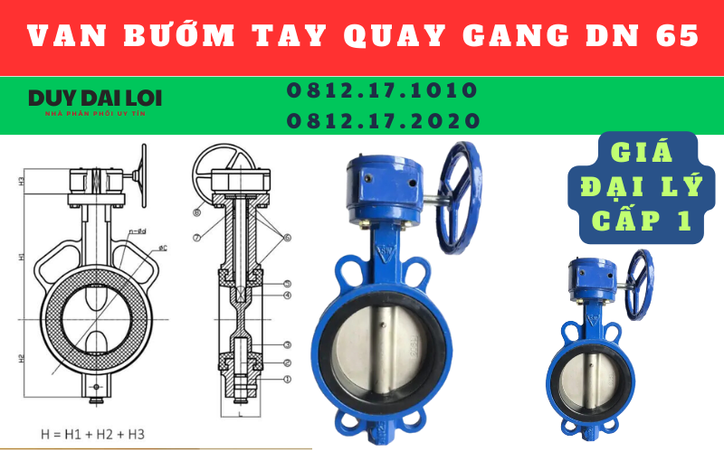 van bướm tay quay dn 65 van bướm tay quay dn 65