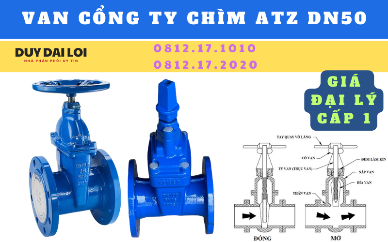 van cổng ty chìm atz dn50 van cổng ty chìm atz dn50