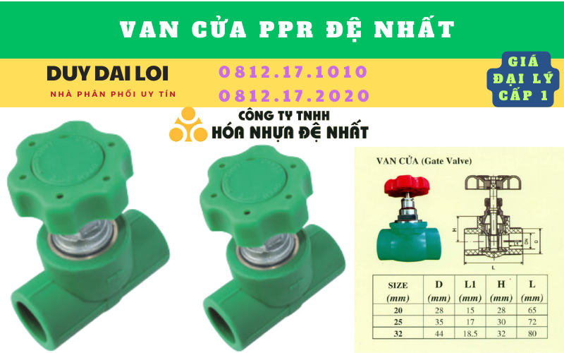 Van cửa  ppr đệ nhất  Van cửa  ppr đệ nhất