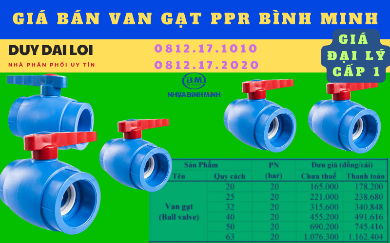 Gía bán van gạt ppr bình minh Gía bán van gạt ppr bình minh