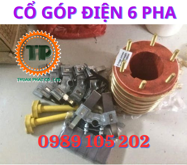Cổ góp điện 6 pha trục 45mm, trục 55mm, trục 65mm Cổ góp điện 6 pha trục 45mm, trục 55mm, trục 65mm