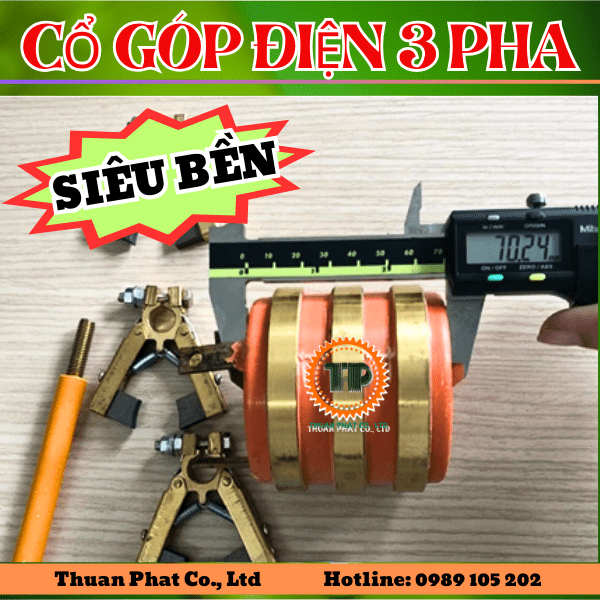 Cổ góp điện 3 pha kích thước 35x70 mm Cổ góp điện 3 pha kích thước 35x70 mm