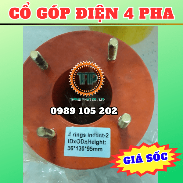 Bộ cổ góp chổi than 4P rãnh âm trục 56mm Bộ cổ góp chổi than 4P rãnh âm trục 56mm