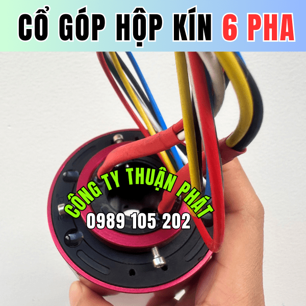 Cổ góp điện hộp kín 6 pha 10A Cổ góp điện hộp kín 6 pha 10A
