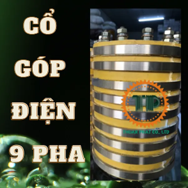 Cổ góp điện 9 vành đồng - cổ góp điện 9 pha