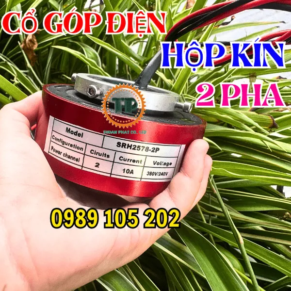 Cổ góp điện hộp kín 2 pha trục 25