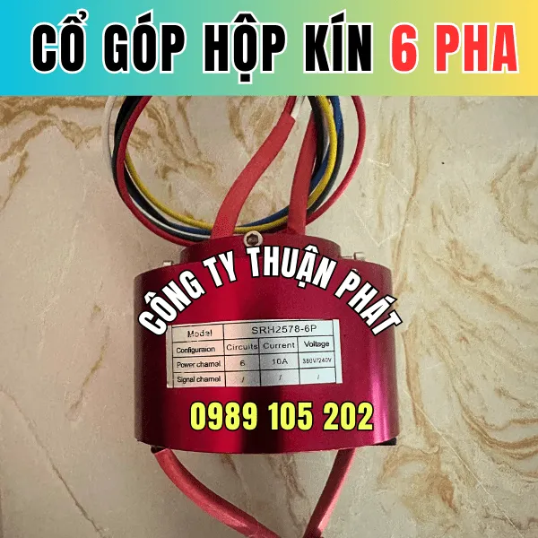 Cổ góp điện hộp kín 6 pha 10A