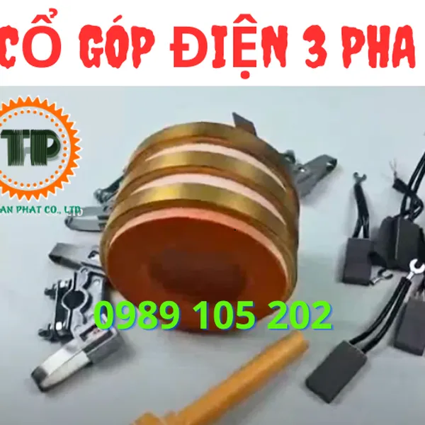 Cổ góp điện 3 pha (3 vành đồng)
