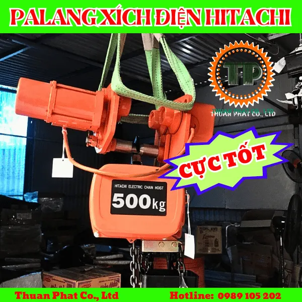 Palang xích điện 500kg Hitachi