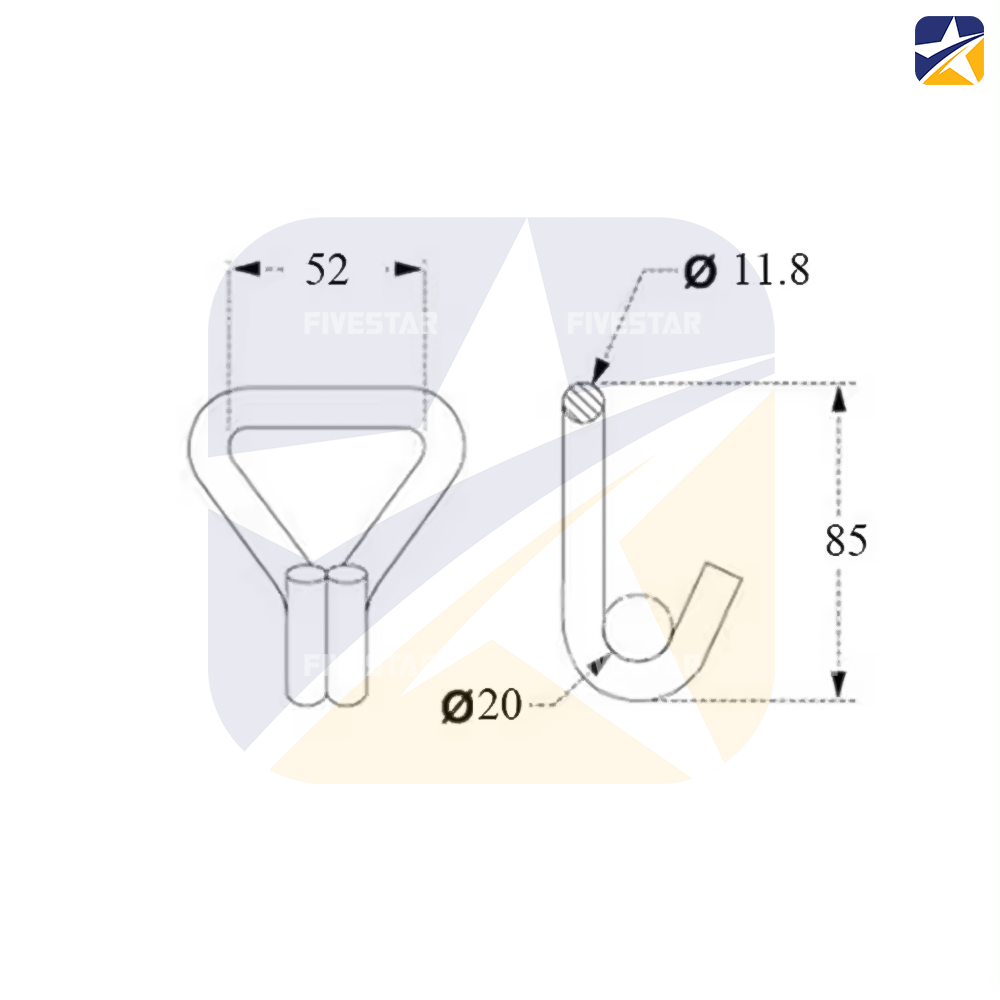 Bảng vẽ kỹ thuật móc J bản 50mm Bảng vẽ kỹ thuật móc J bản 50mm