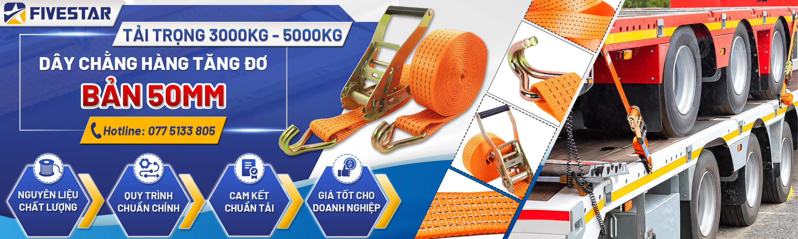 Banner chuyên cung cấp dây tăng đơ bản 50mm phổ biến Banner chuyên cung cấp dây tăng đơ bản 50mm phổ biến