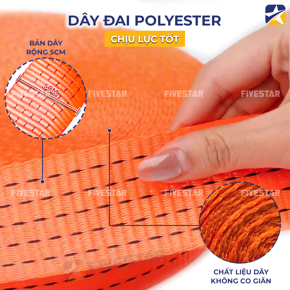Chất liệu dây bằng Polyester chịu tải tốt Chất liệu dây bằng Polyester chịu tải tốt