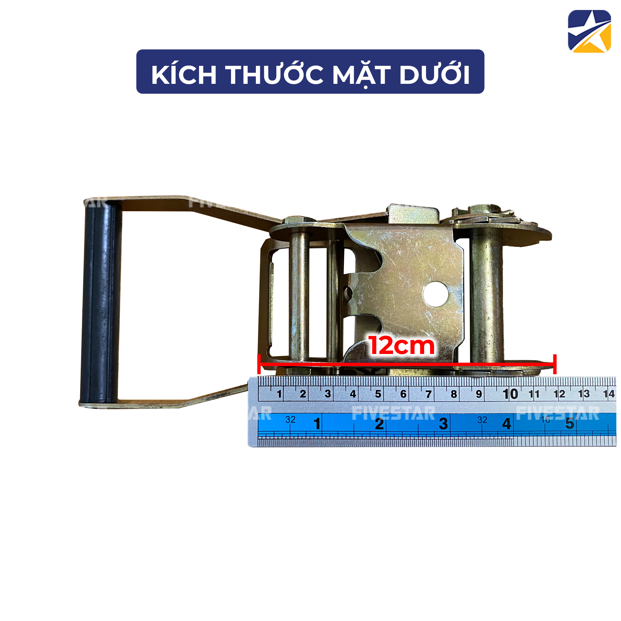 Chiều dài mặt dưới của đầu tăng đơ bản 50mm tải 3 tấn Chiều dài mặt dưới của đầu tăng đơ bản 50mm tải 3 tấn