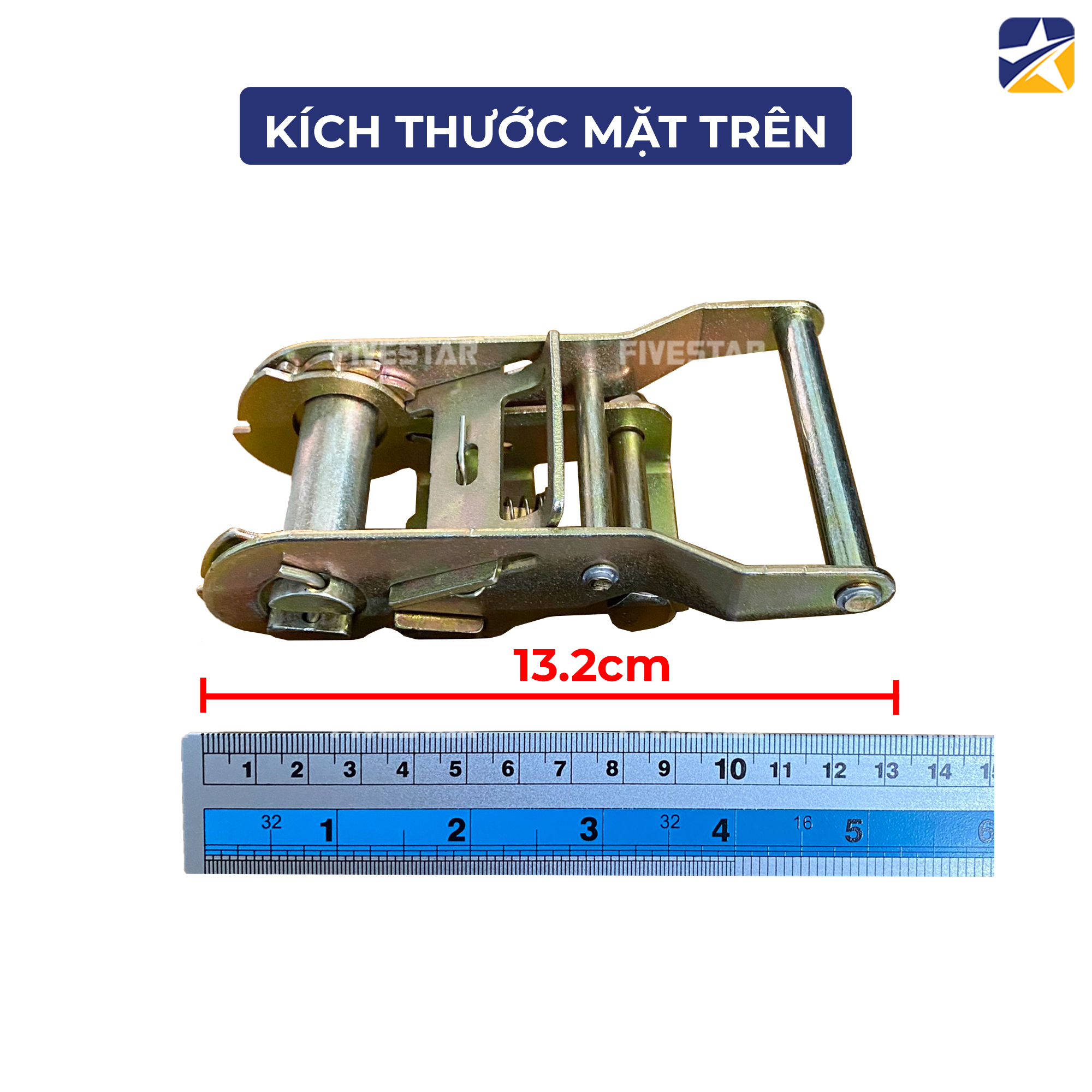 Chiều dài mặt trên đầu tăng đơ bản 38mm tải 2 tấn Chiều dài mặt trên đầu tăng đơ bản 38mm tải 2 tấn