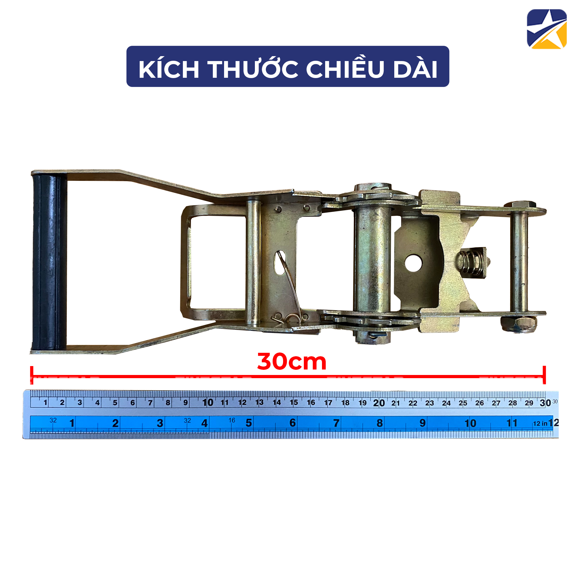 Chiều dài tổng thể khi mở của đầu tăng đơ bản 50mm tải 3 tấn Chiều dài tổng thể khi mở của đầu tăng đơ bản 50mm tải 3 tấn