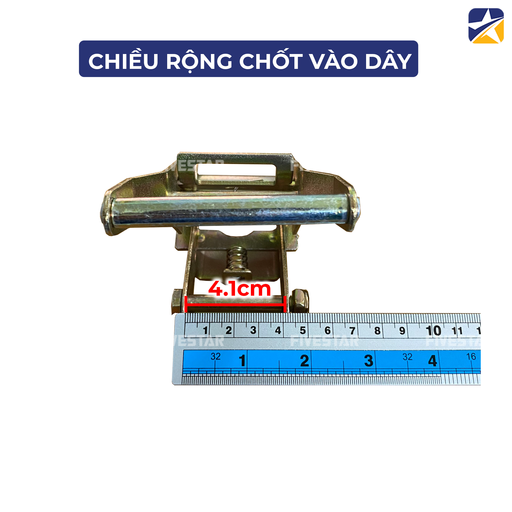 Chiều rộng chốt vào dây của đầu tăng đơ bản 38mm tải 2 tấn Chiều rộng chốt vào dây của đầu tăng đơ bản 38mm tải 2 tấn