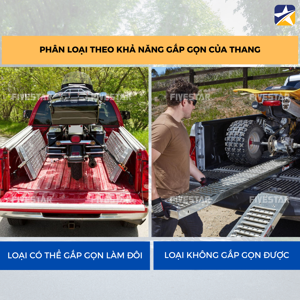 Có thể phân loại thang theo khả năng gấp gọn Có thể phân loại thang theo khả năng gấp gọn