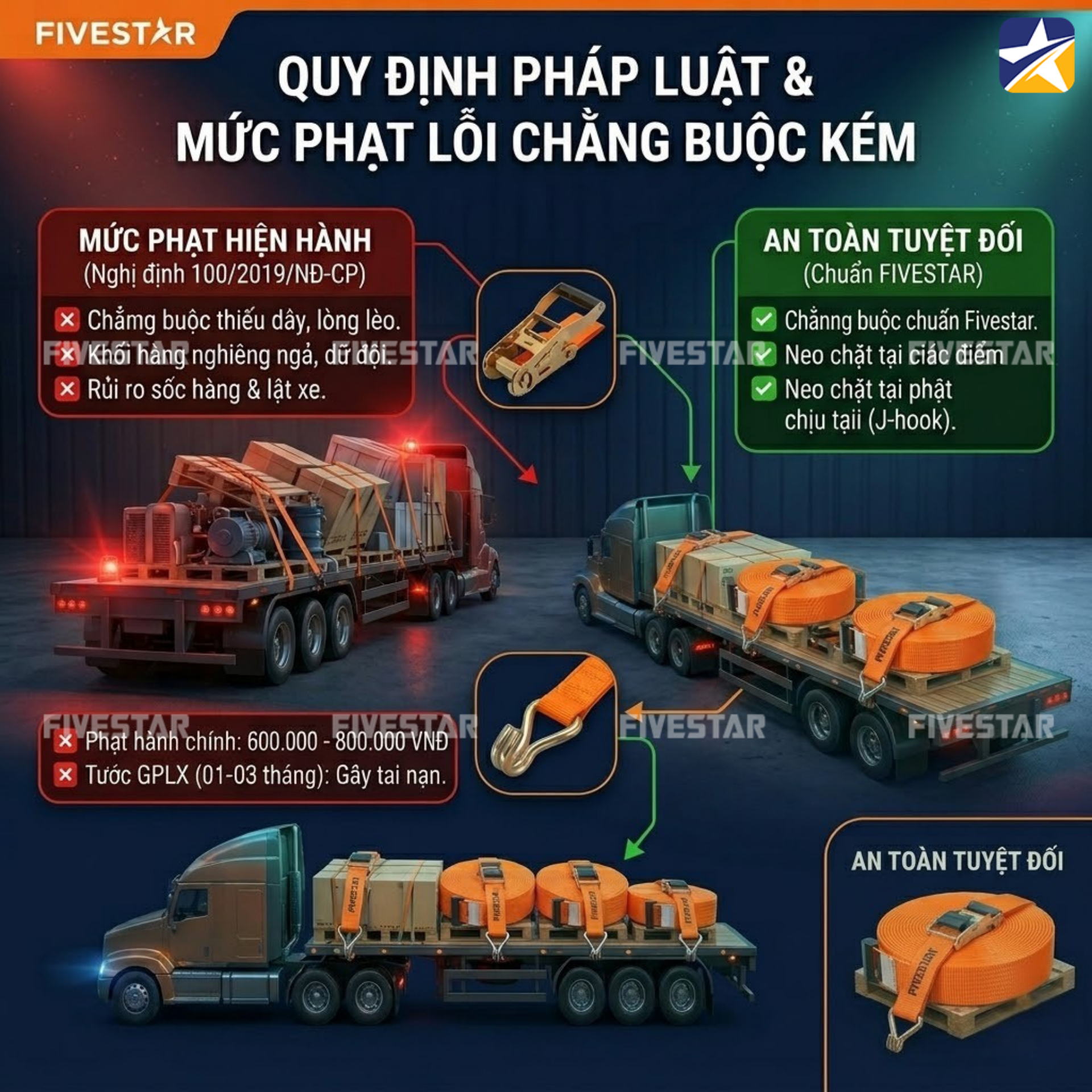 Đã có quy định về xử phạt lỗi chằng buộc kém an toàn Đã có quy định về xử phạt lỗi chằng buộc kém an toàn