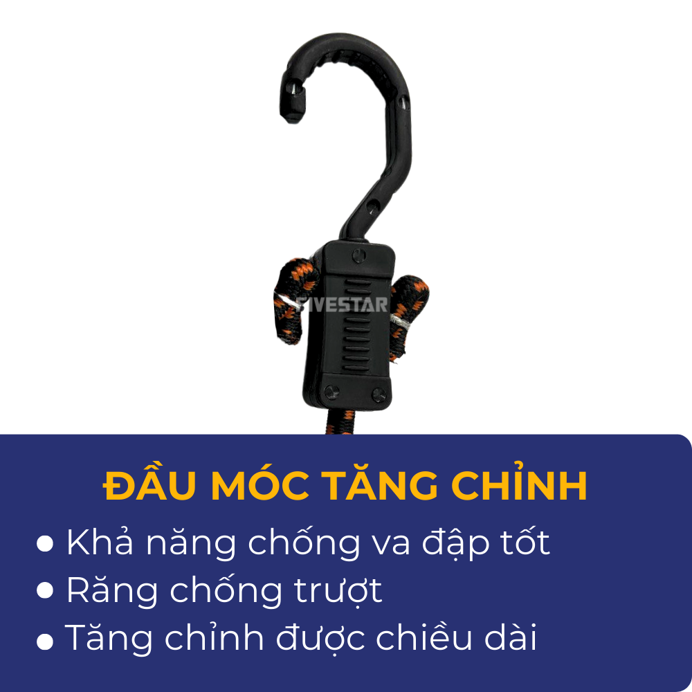 Đầu móc có thể tăng chỉnh và chịu va đập tốt Đầu móc có thể tăng chỉnh và chịu va đập tốt
