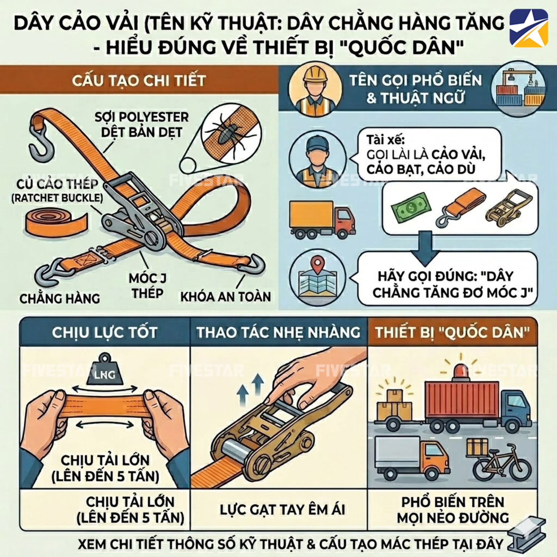 Dây cảo vải là loại dây chằng hàng quốc dân được nhiều người biết Dây cảo vải là loại dây chằng hàng quốc dân được nhiều người biết