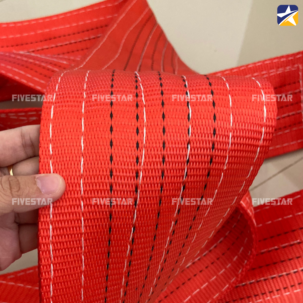 Hình thực tế dây cáp vải cẩu hàng 5 tấn Hình thực tế dây cáp vải cẩu hàng 5 tấn