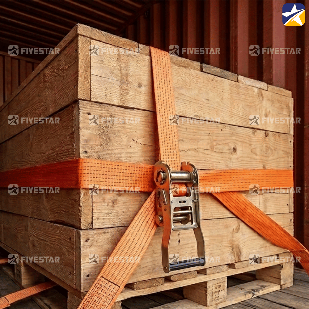 Dây tăng đơ bản 50mm lashing container hàng gỗ Dây tăng đơ bản 50mm lashing container hàng gỗ