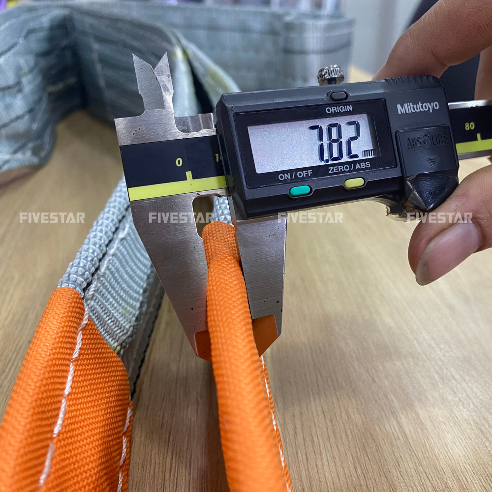 Độ dày phần mắt dẹp của dây cáp vải cẩu hàng tải 4 tấn Độ dày phần mắt dẹp của dây cáp vải cẩu hàng tải 4 tấn