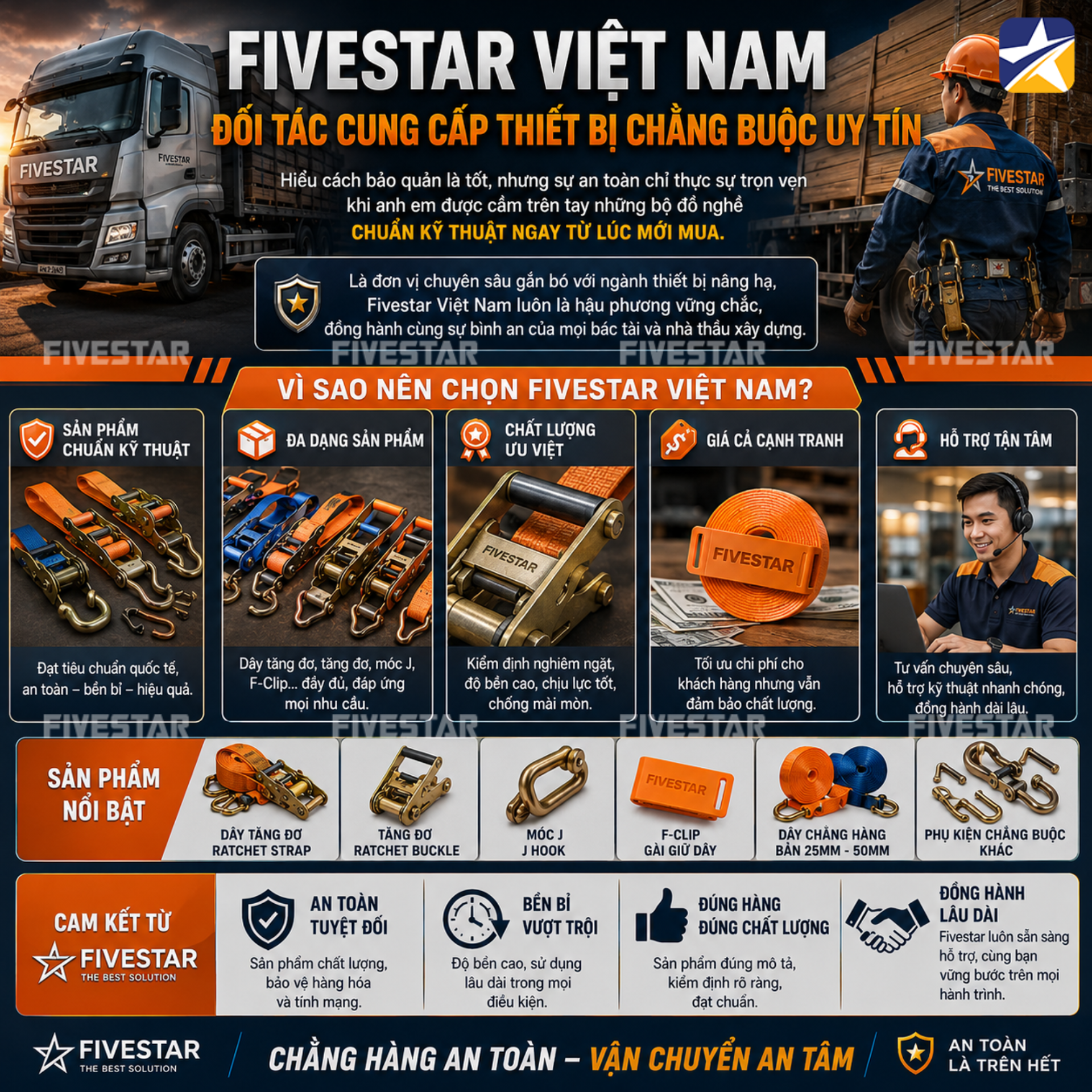 Fivestar Việt Nam đối tác cung cấp thiết bị chằng buộc uy tín Fivestar Việt Nam đối tác cung cấp thiết bị chằng buộc uy tín