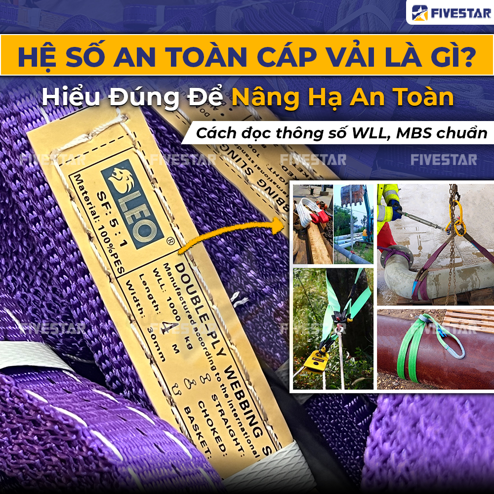 Hệ số an toàn trên cáp vải và những chỉ số bạn nên quan tâm khi mua cáp vải cẩu hàng Hệ số an toàn trên cáp vải và những chỉ số bạn nên quan tâm khi mua cáp vải cẩu hàng
