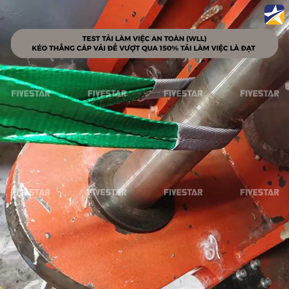 Hệ số WLL được xác định khi tải kéo thẳng vượt qua 150% tải làm việc cho phép Hệ số WLL được xác định khi tải kéo thẳng vượt qua 150% tải làm việc cho phép