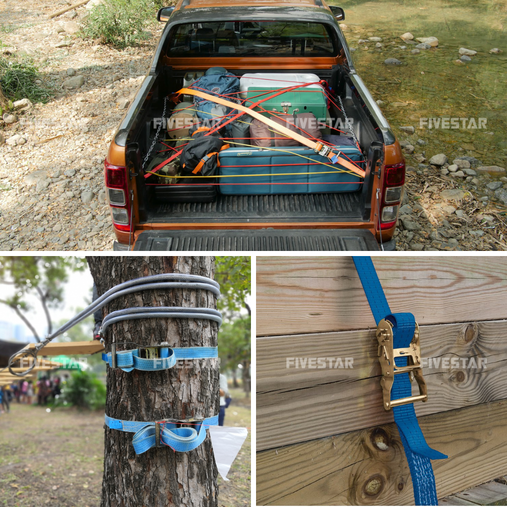 Hình thực tế sử dụng dây tăng đơ bản 38mm tải 2 tấn móc J Hình thực tế sử dụng dây tăng đơ bản 38mm tải 2 tấn móc J