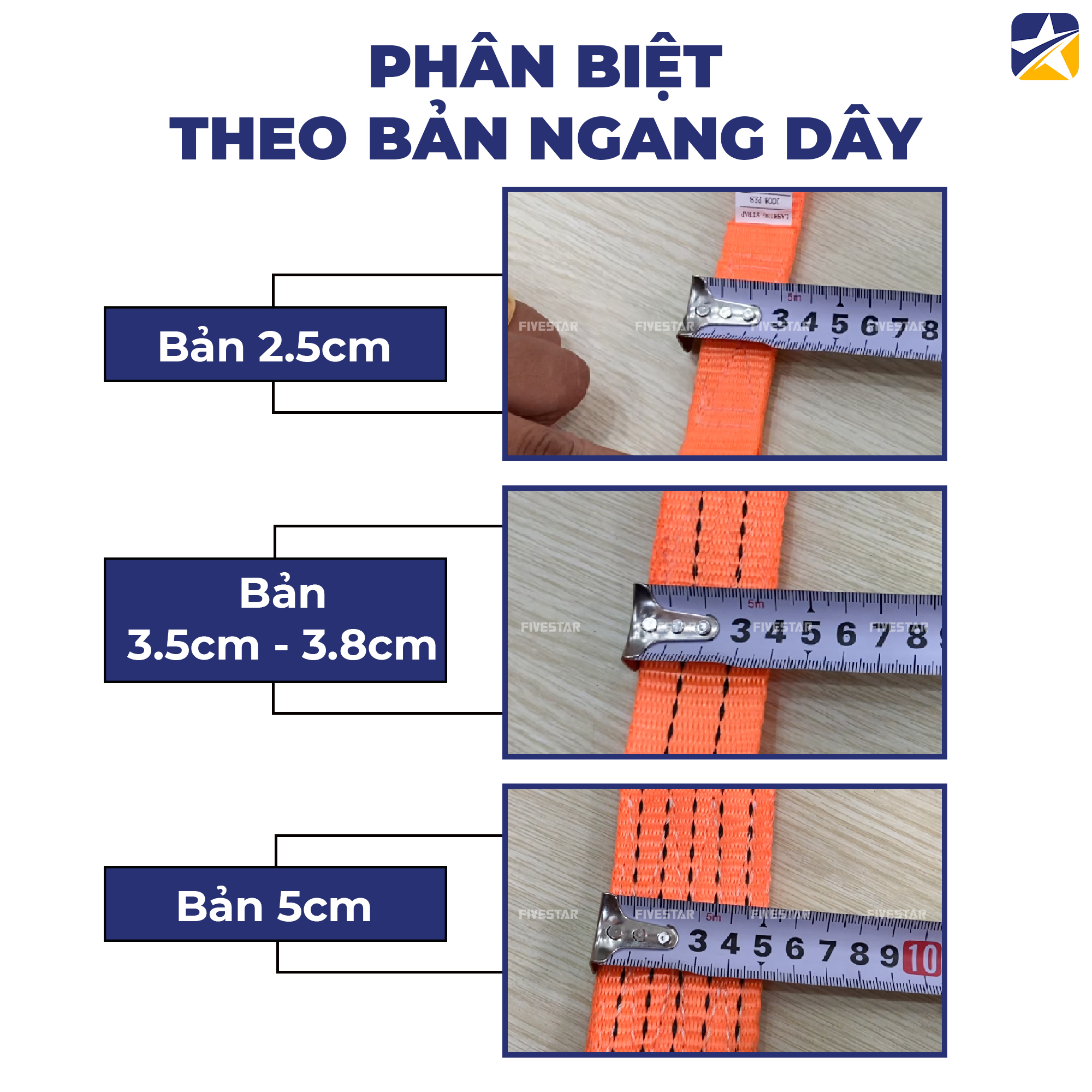 Phân biệt các loại dây chằng hàng tăng đơ theo bản ngang Phân biệt các loại dây chằng hàng tăng đơ theo bản ngang