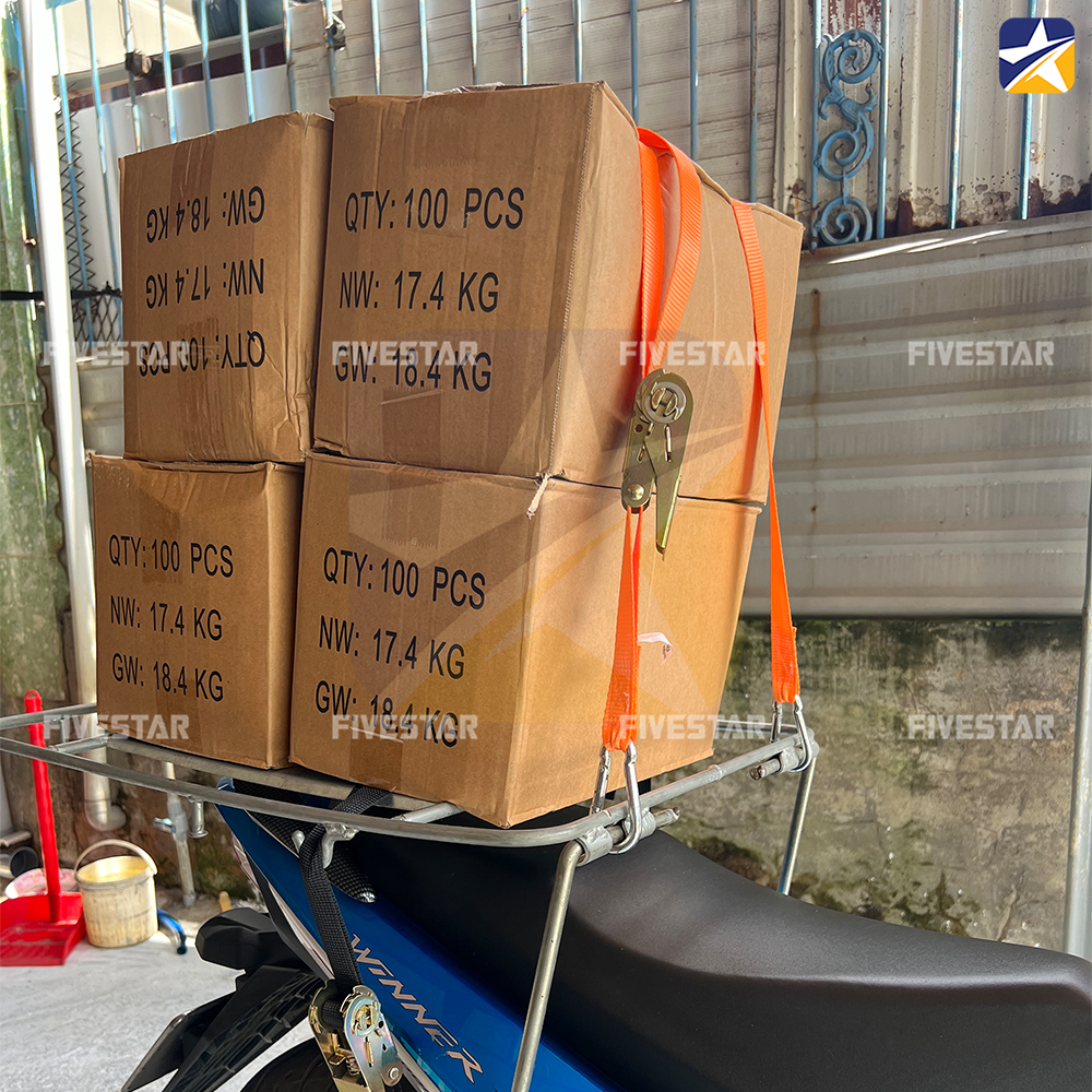 Ràng hàng siêu nặng bằng dây tăng đơ bản 25mm tải 800kg móc khóa an toàn Ràng hàng siêu nặng bằng dây tăng đơ bản 25mm tải 800kg móc khóa an toàn