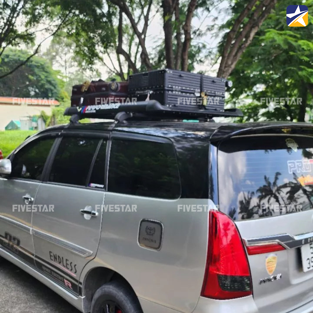 Ràng hàng trên nóc xe ôtô bằng dây tăng đơ bản 25mm không móc Ràng hàng trên nóc xe ôtô bằng dây tăng đơ bản 25mm không móc