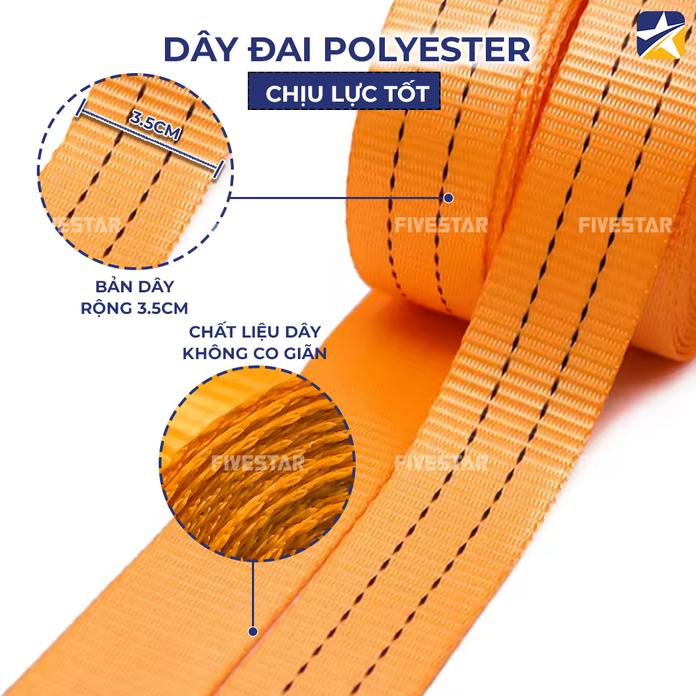 Sử dụng dây đai Polyester bản 35mm chịu tải cao Sử dụng dây đai Polyester bản 35mm chịu tải cao