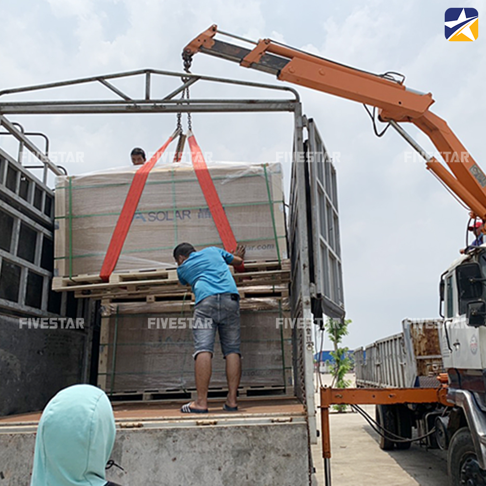 Sử dụng số lượng dây cáp vải phù hợp để cẩu hàng hóa Sử dụng số lượng dây cáp vải phù hợp để cẩu hàng hóa