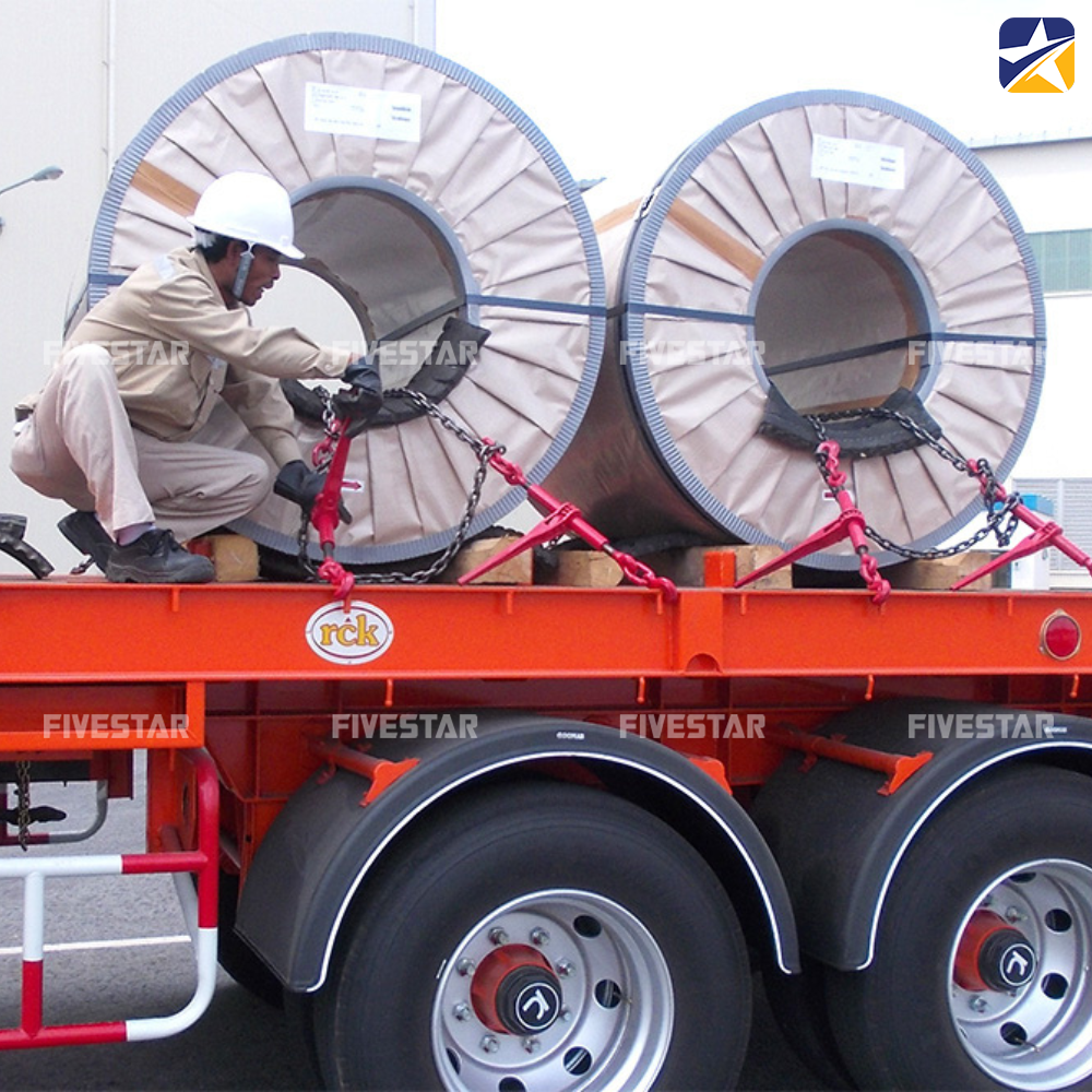 Sử dụng xích để chẳng cuộn thép Sử dụng xích để chẳng cuộn thép