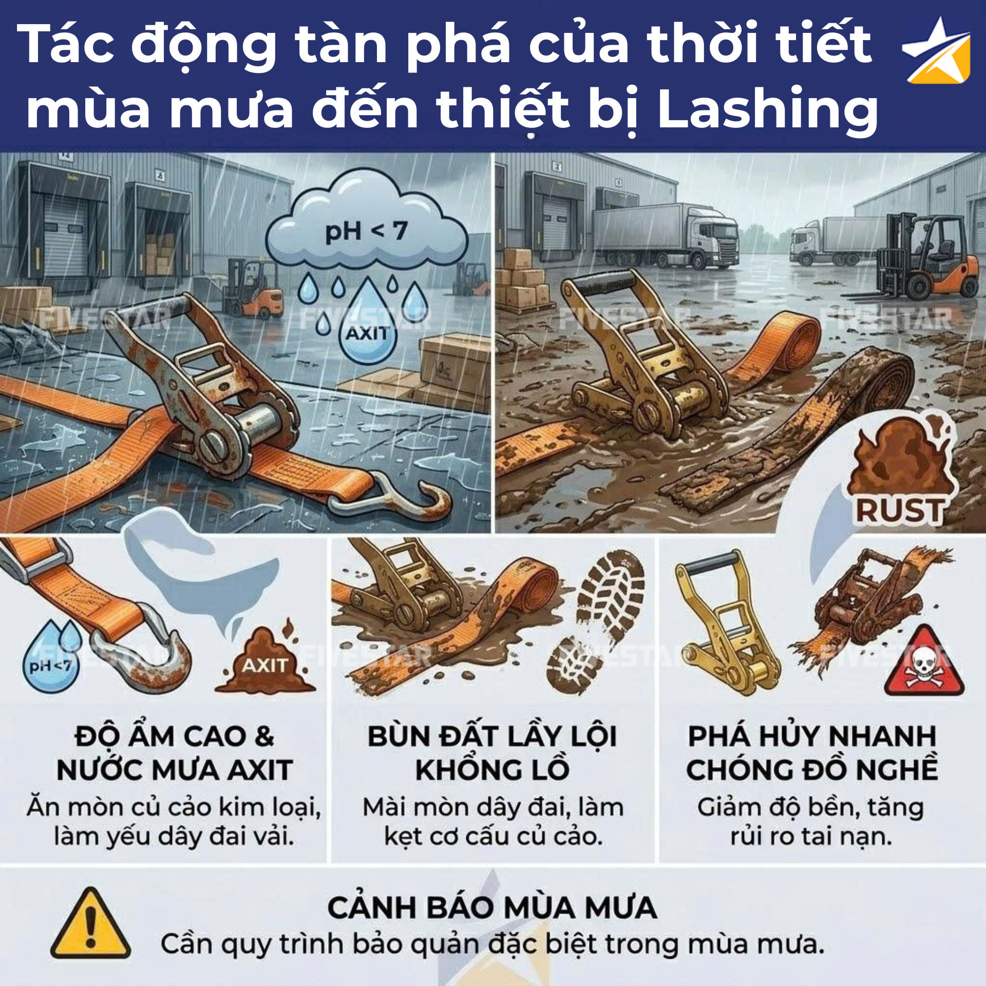Tác động của thời tiết đến thiết bị lashing Tác động của thời tiết đến thiết bị lashing