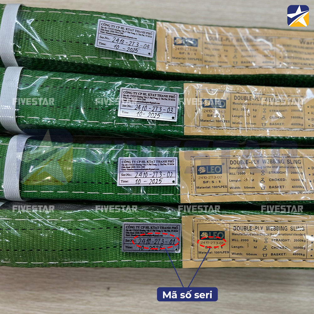 Tem thép và số serial trên cáp vải phải trùng nhau Tem thép và số serial trên cáp vải phải trùng nhau