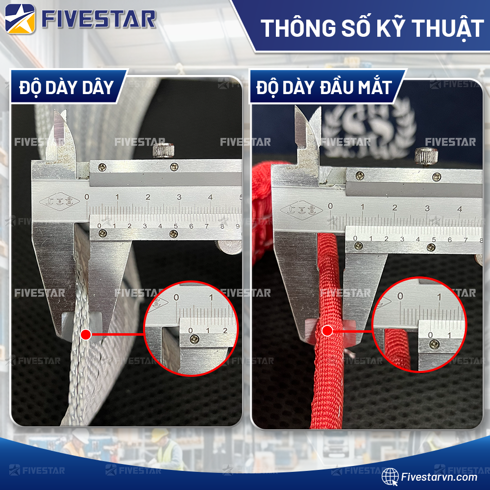 Thông số chi tiết độ dày của dây cáp vải cẩu hàng tải 4 tấn Thông số chi tiết độ dày của dây cáp vải cẩu hàng tải 4 tấn