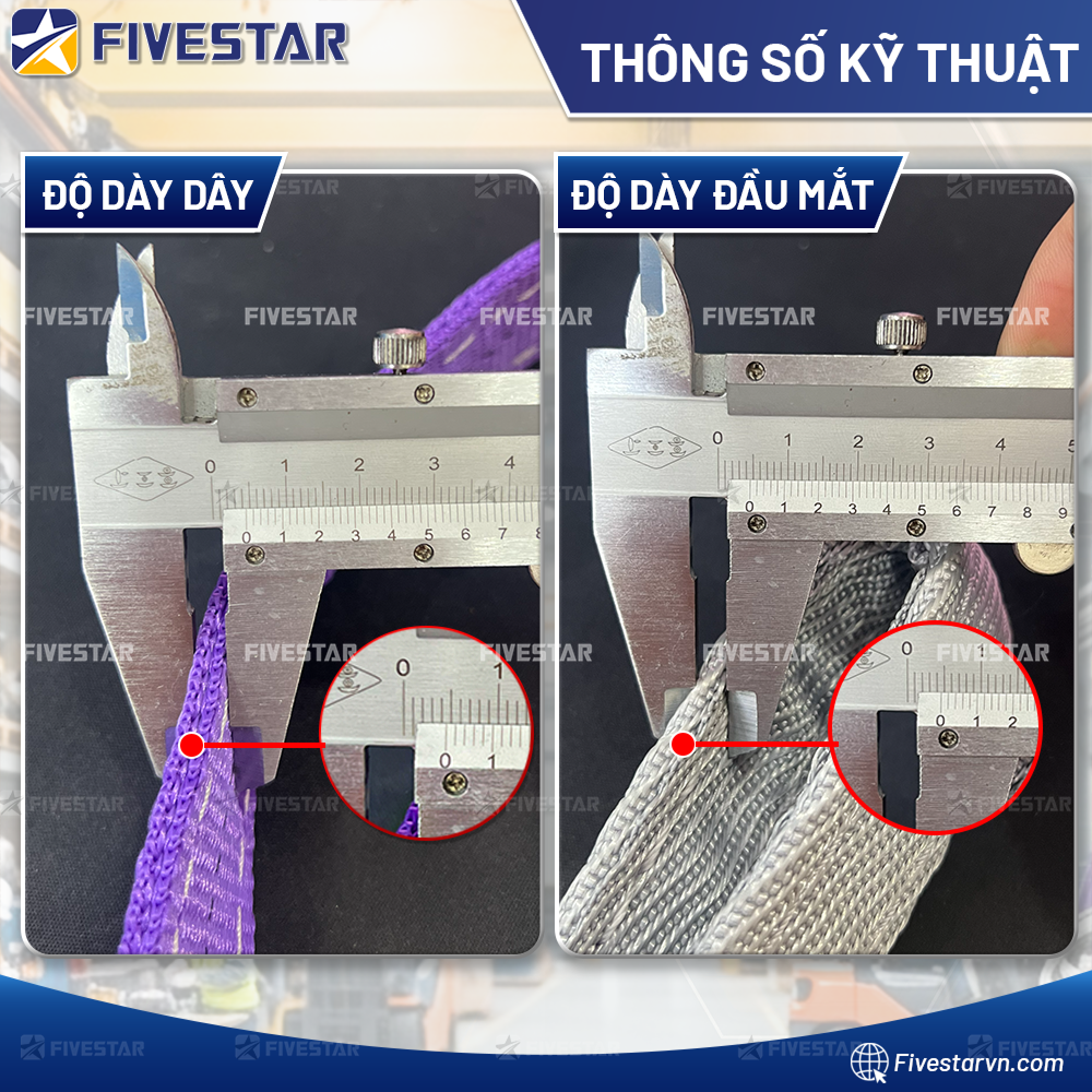 Thông số chi tiết về độ dày của cáp vải cẩu hàng 1 tấn Thông số chi tiết về độ dày của cáp vải cẩu hàng 1 tấn