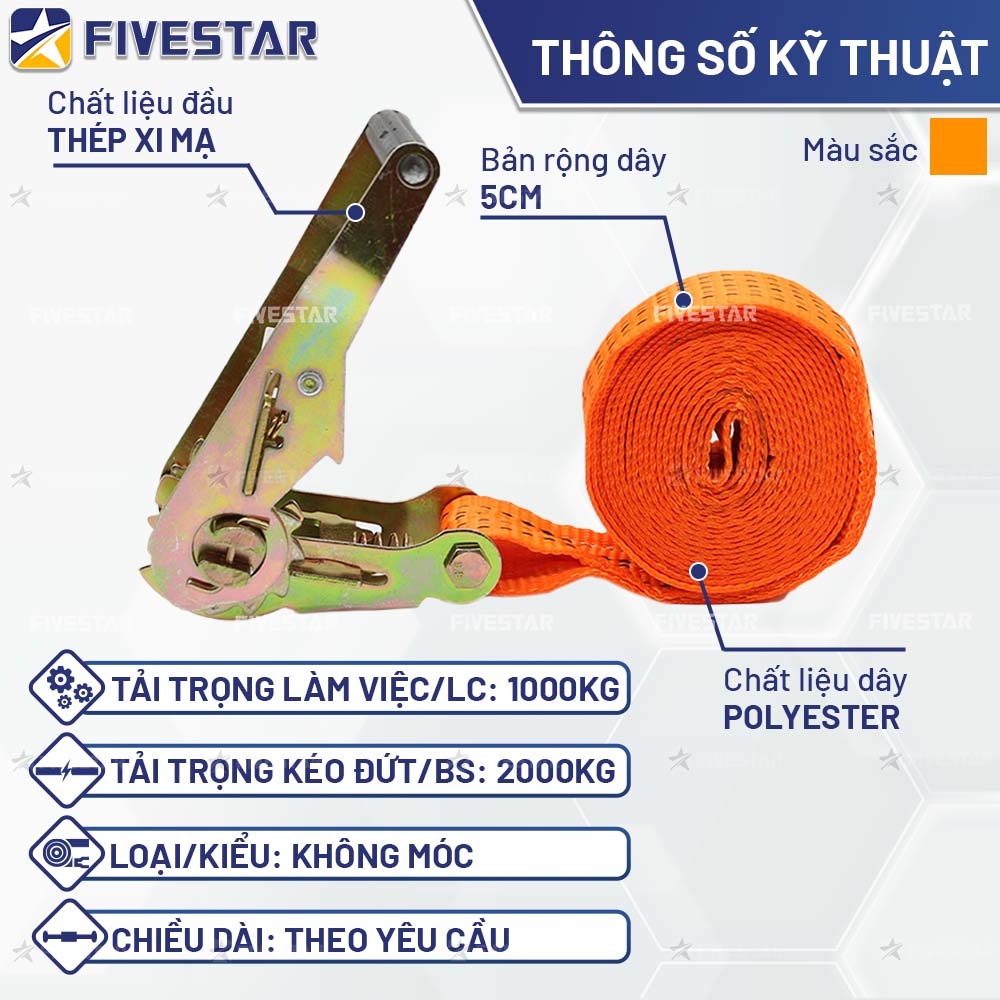 Thông số kỹ thuật dây tăng đơ bản 50mm tải 2 tấn không móc Thông số kỹ thuật dây tăng đơ bản 50mm tải 2 tấn không móc