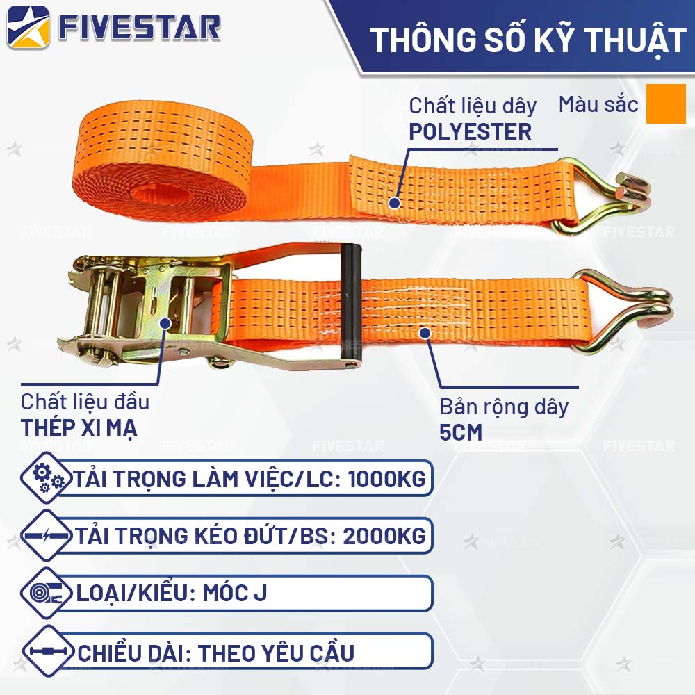 Thông số kỹ thuật dây tăng đơ bản 50mm tải 2 tấn móc J Thông số kỹ thuật dây tăng đơ bản 50mm tải 2 tấn móc J